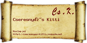 Cseresnyés Kitti névjegykártya